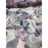 Delikatna tkanina szyfon - wzór w pastelowych kolorach